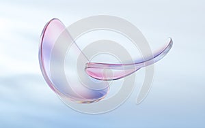 Curve glass with light illuminated, 3d rendering