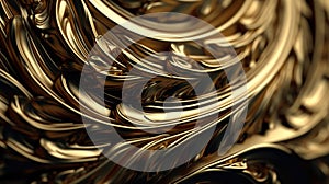 curve golde texture dynamic movement for premium product and luxuary.AI generated