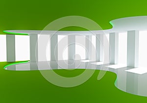 Curve green empty room