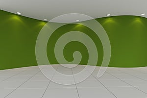 Curve Green empty room
