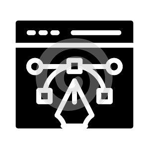 Curve vector glyph flat icon