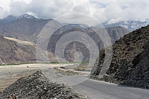 Curve of Karakorum highway, Chilas, Gilgit Baltistan, Pakistan photo