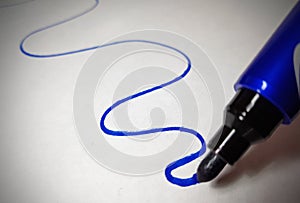 Curve line drawing, drawn with permanent marker