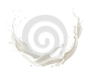 Curve milk splash isolated