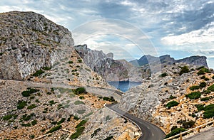 Curve mountain road to the cape Formentor, Majorca