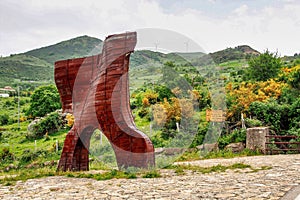 Curve near Castel di Lucio, Province of Messina, Sicily photo