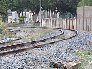 A a curve in the railroad photo