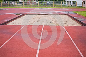 Curve of a Red jump Running Track