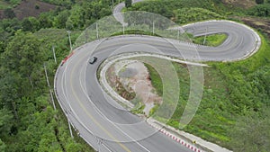 Curve Road in Loei Province. The curve of the road that sloping up the mountain at Loei province, Thailand