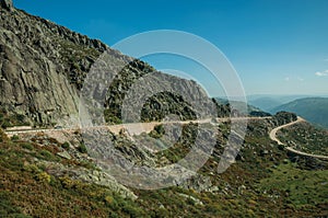 Curve road passing through rocky landscape