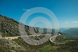 Curve road passing through rocky landscape