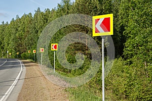 Curve road sign