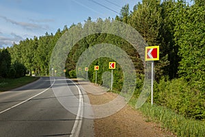 Curve road sign