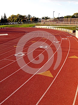 Curve On Running Track At Community College