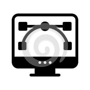 Curve screen vector glyph flat icon