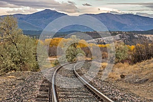 Curve in the Tracks in Autum