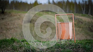 Curve urn in the park