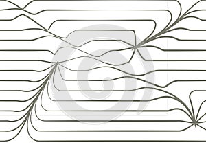 Curve wave seamless pattern. Thin line wavy abstract vector background