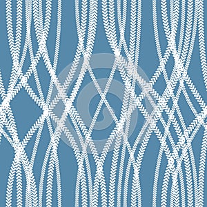 Curve wavy lines seamless pattern, vector repeat endless background, tangled stripes trendy tiling wallpaper motif. Usable for fa