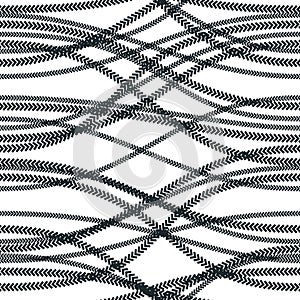 Curve wavy lines seamless pattern, vector repeat endless background, tangled stripes trendy tiling wallpaper motif. Usable for fa