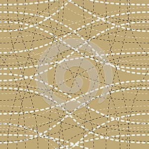 Curve wavy lines seamless pattern, vector repeat endless background, tangled stripes trendy tiling wallpaper motif. Usable for fa