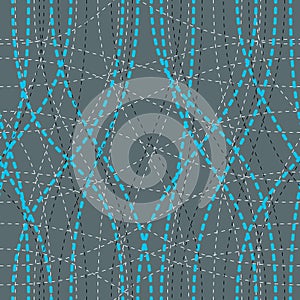 Curve wavy lines seamless pattern, vector repeat endless background, tangled stripes trendy tiling wallpaper motif. Usable for fa