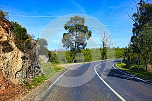 Curve way of asphalt road