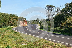 Curve way of asphalt road