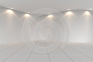 Curve white empty room