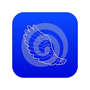 Curve wing icon blue vector