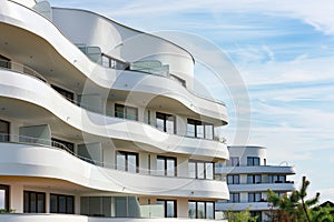 curved architecture of an avantgarde residential building