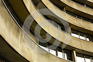 curved architecture of an avantgarde residential building