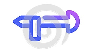 Curved Arrow Direction Icon, Navigation Path Forward Progress, vector design Generative AI