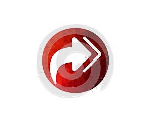 Curved Arrow icon template sign arrow direction go back