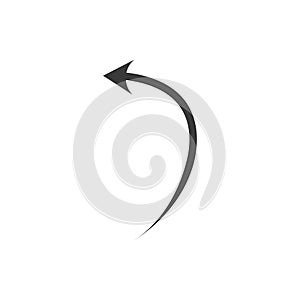 curved arrow icon vector. curve arrow icon. Vector illustration photo
