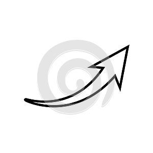 Curved arrow outline icon, vector illustration, Arrow pointer icon photo