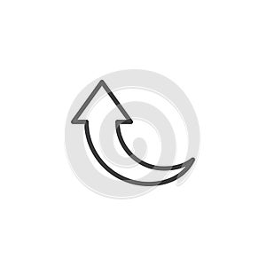 Curved arrow up line icon