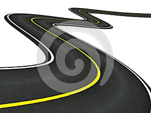 Curved asphalt road