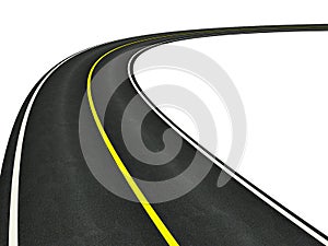 Curved asphalt road