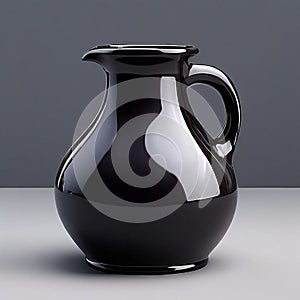 a curved asymmetric jar with a wide neck and angled spout maing photo