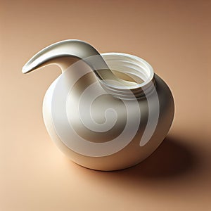 101 A curved, asymmetric jar with a wide neck and angled spot photo