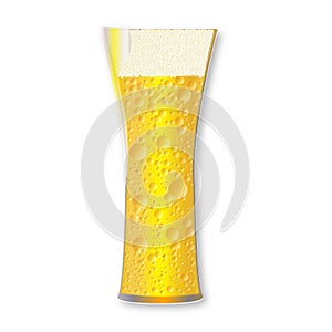 Curved Beer Glass Full Of Pale Lager Style Beverage