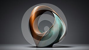 Curved Bronze Sculpture: Abstract Art Inspired By Henry Moore And Karl Blossfeldt