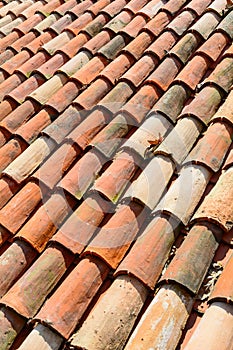 Curved clay tiles