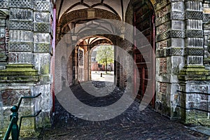 Historical Oosterpoort gate during the golden age in Hoorn, North Holland, Netherlands photo