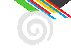 Curved colored lines on a white background. Vector graphics for design. Olympic colored background