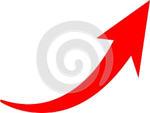 Curved direction arrow vector icon for navigation pointer and interface design