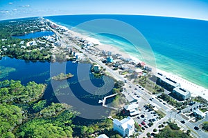 Curved Earth Panoramic View of World-Famous 30A  One of Florida`s Most Beautiful Beaches