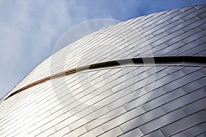 Curved exterior of the Nascar Hall of Fame building in Charlotte North Carolina