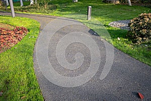 curved garden path in park